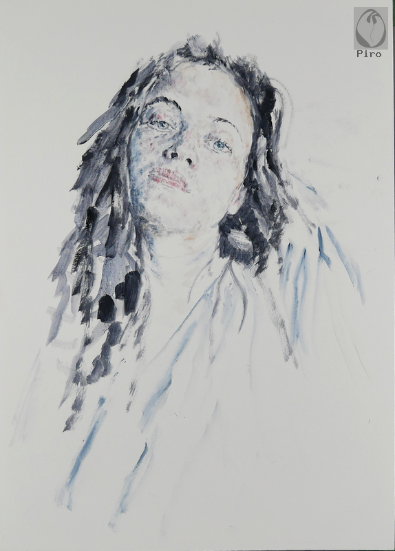 oil on paper - olio su carta di Piro